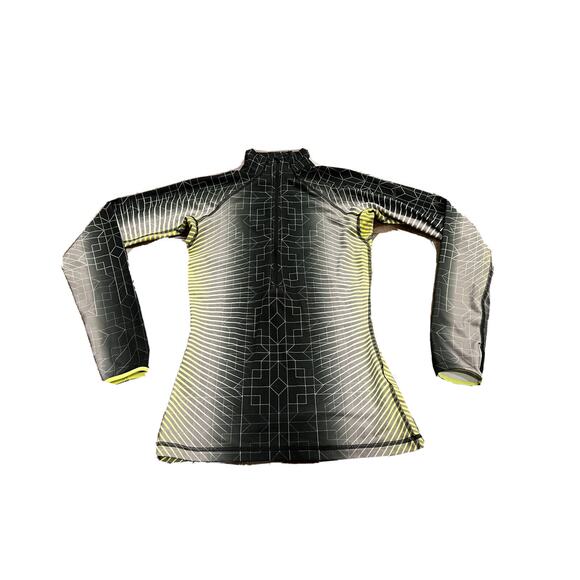 Nike Pro Womens Thermal Black Volt 1/2 Zip Running Jacket Size S SMALL 585565 - Picture 1 of 10